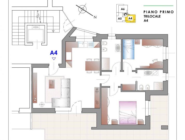 Trilocale classe A – Primo piano – Appartamento A4