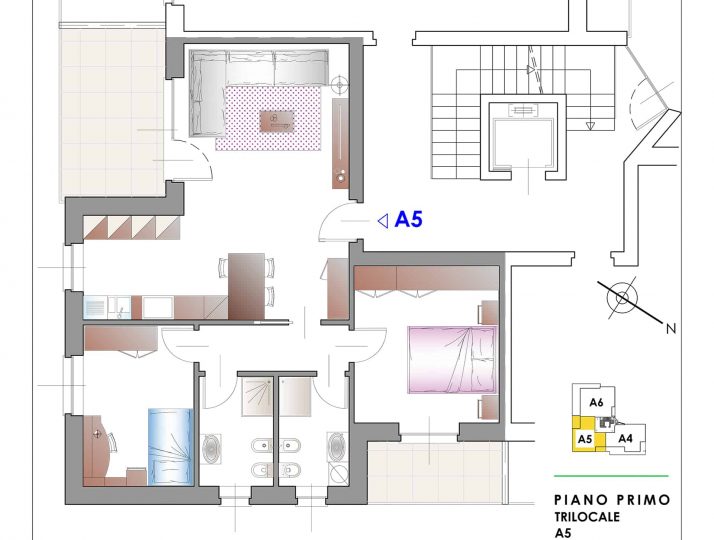 Trilocale classe A – Primo piano – Appartamento A5