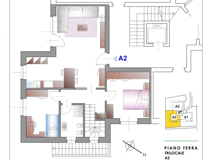 Trilocale classe A – Primo terra – Appartamento A2